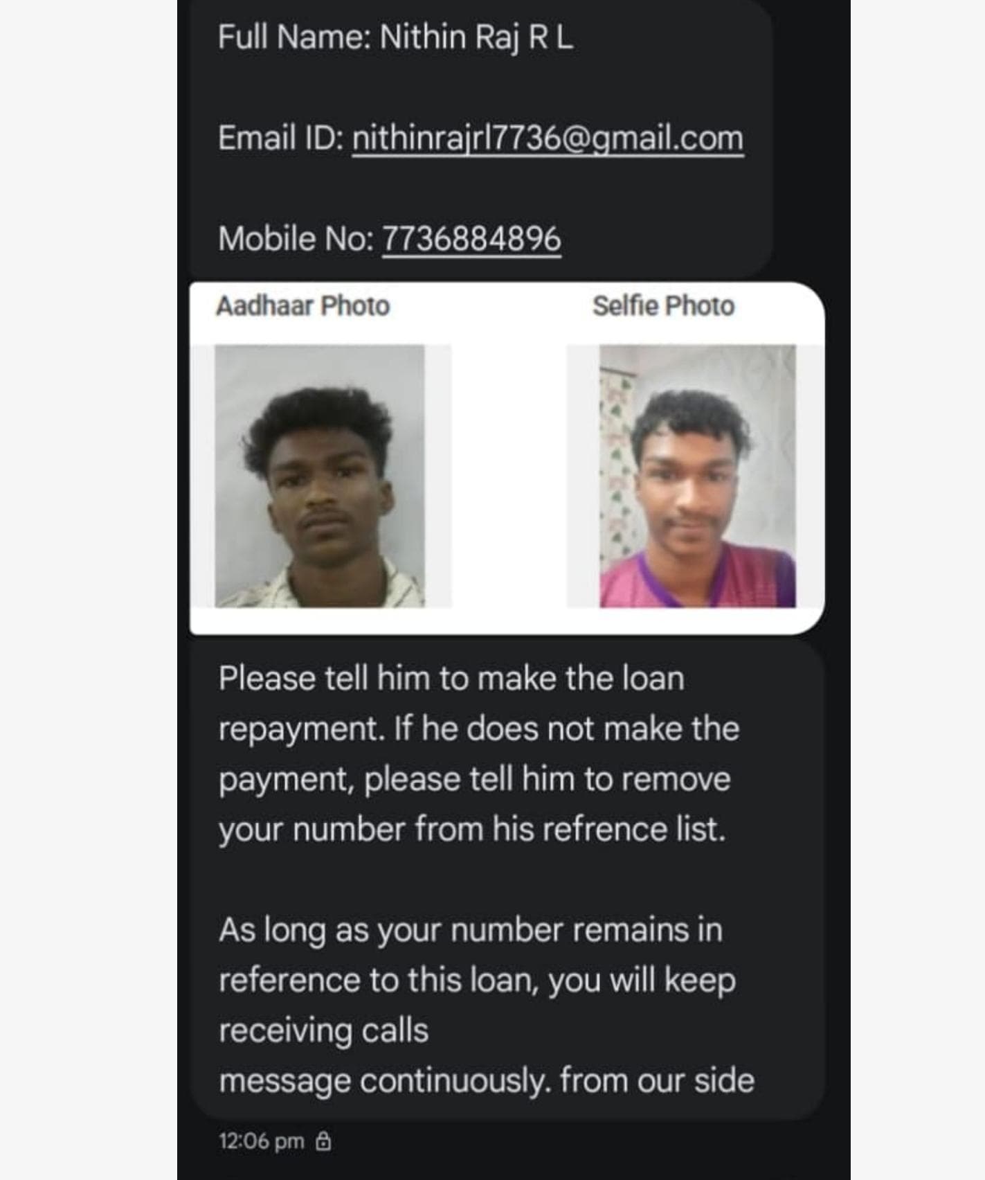 നിതിനെ ഓൺലൈൻ വായ്പാ സംഘം ഭീഷണിപ്പെടുത്തിയിരുന്നു'; നിർണായക ചാറ്റുകളടക്കം കണ്ടെത്തി പൊലീസ്