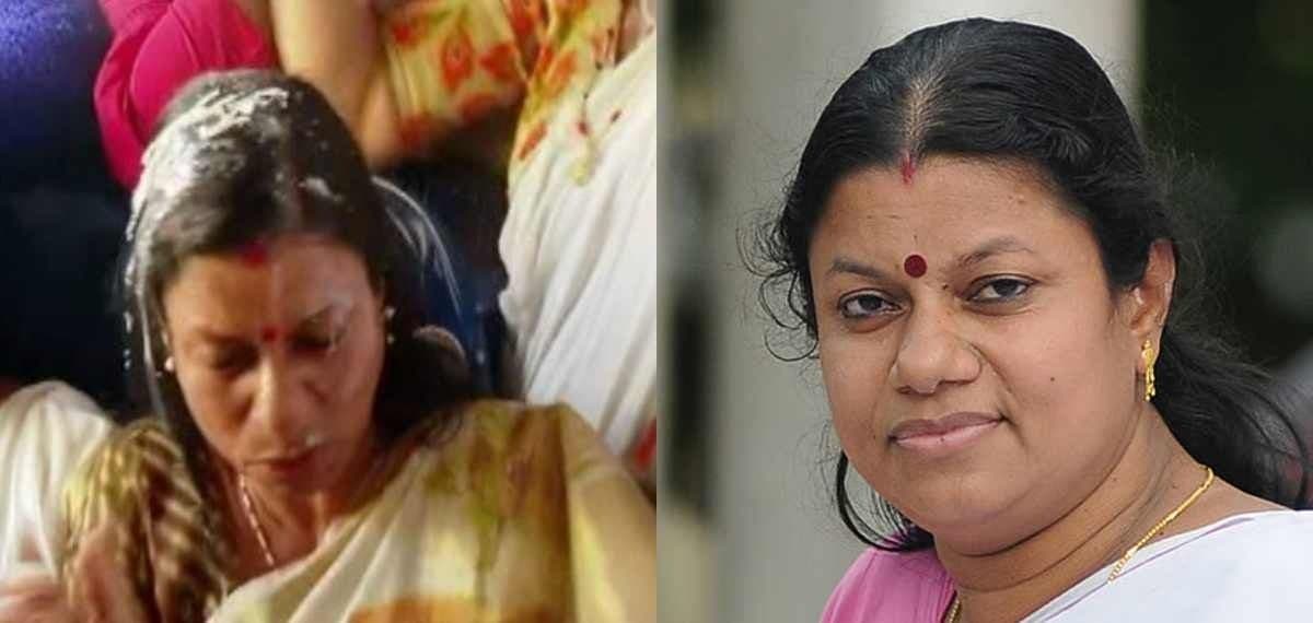 പ്രിയദർശിനി പദ്ധതി ഉദ്ഘാടനത്തിനിടെ മന്ത്രി ബിന്ദുകൃഷ്ണയുടെ തലയിൽ ചൂട് പായസം വീണു