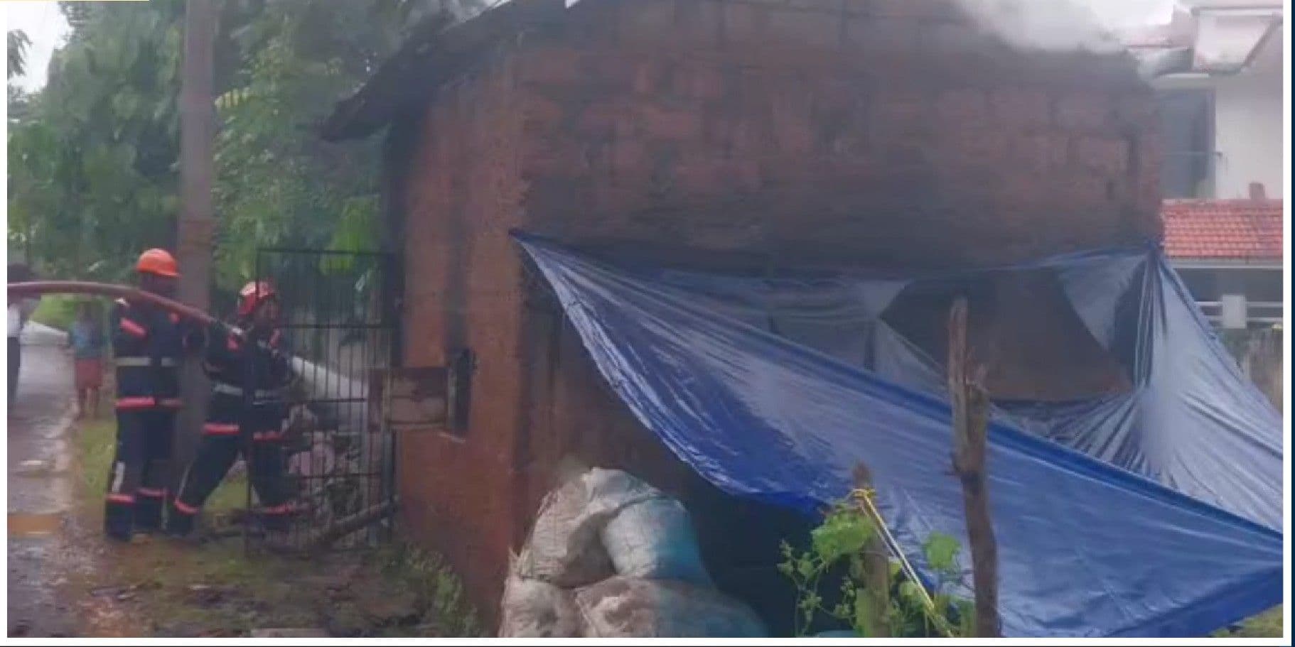 മട്ടന്നൂരിൽ റബർ പുരയ്ക്ക് തീപിടിച്ചു